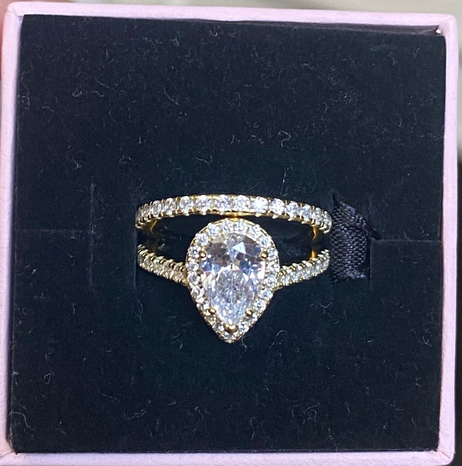 JTV Pear Shape Simulated Diamond Ring size 5.5
