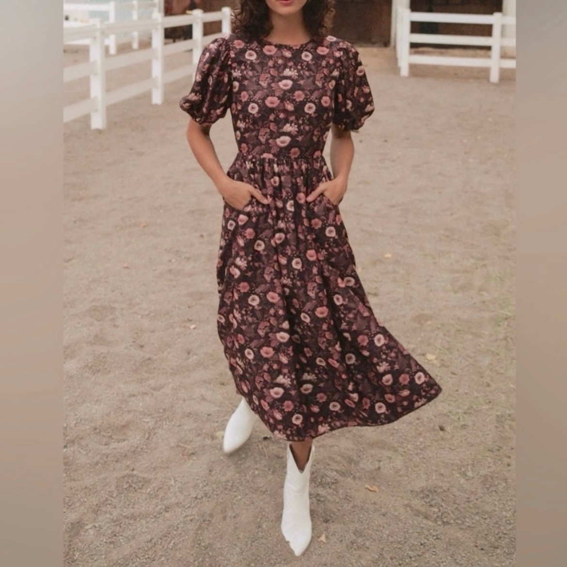 ivy city co odette dress in moody floral