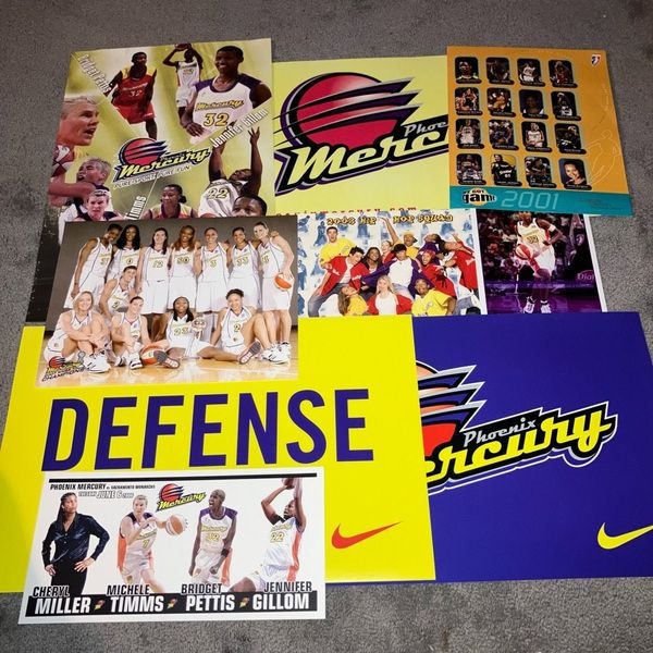 PHOENIX MERCURY VINTAGE COLLECTIBLE POSTER SIGN LOT TAURASI TIMMS PETTIS ETC (9)