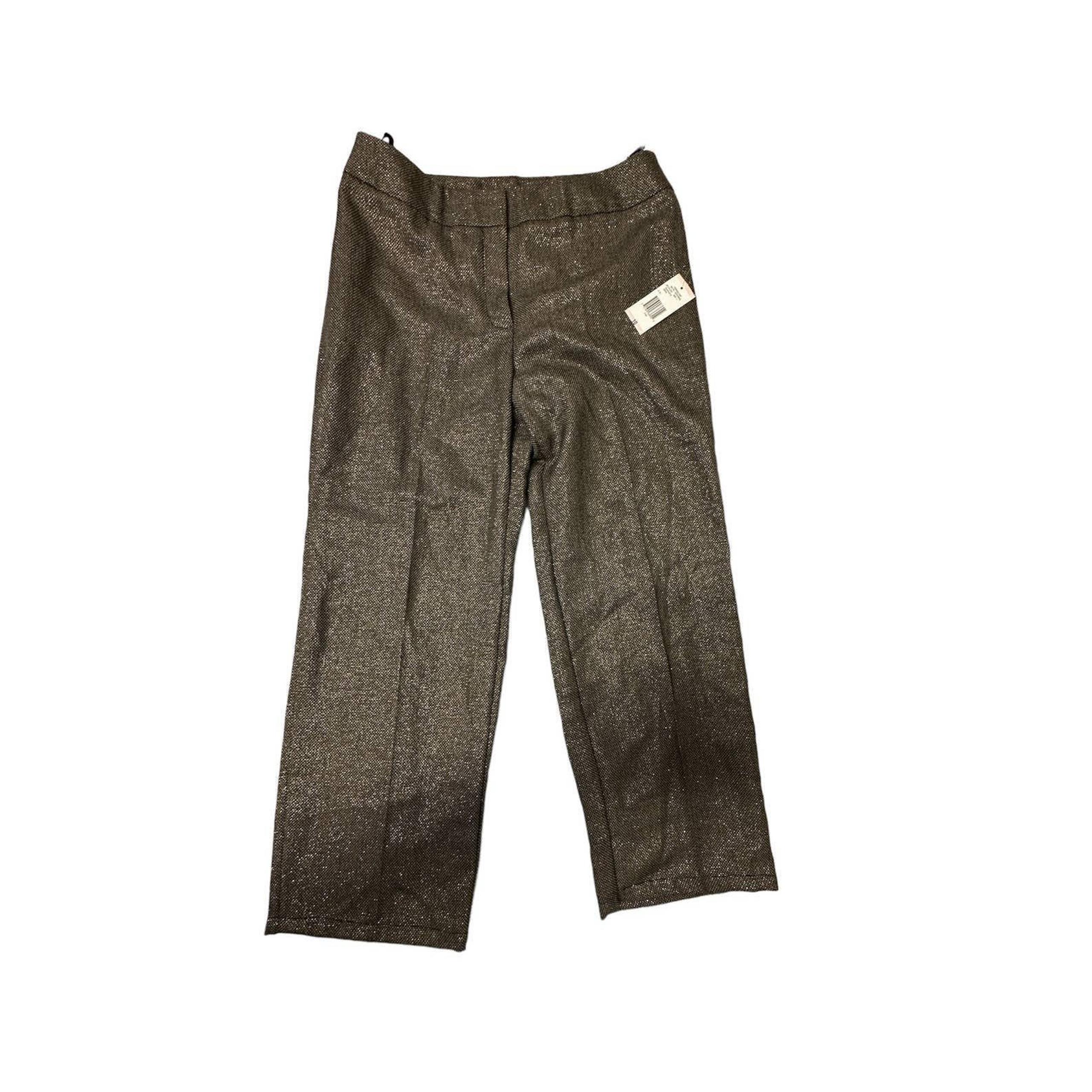 Jones New York Gold / Black straight crop Pants Women Size 10