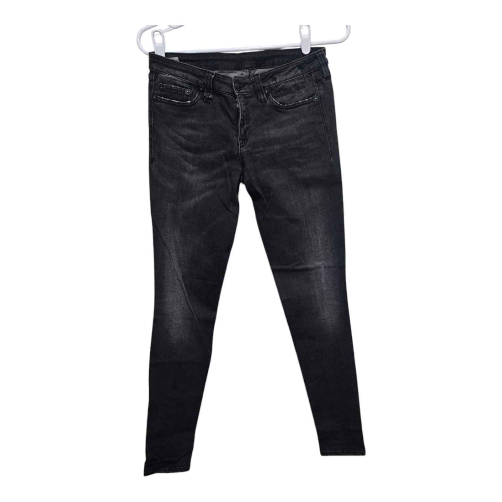 R13 jeans womens size 28 Black hose Skinny Jeans with Tapered Leg Distressed