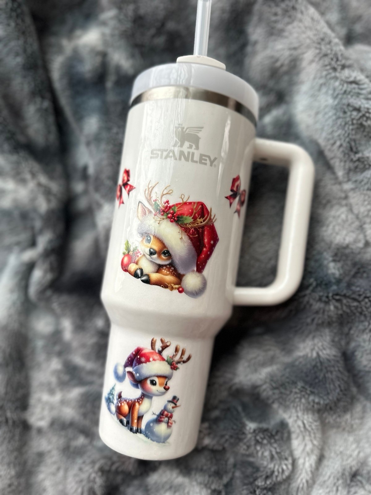 Stanley 40oz FROST Custom “CHRISTMAS REINDEER” Tumbler/BNWT/BNIB/Fast Shipping!