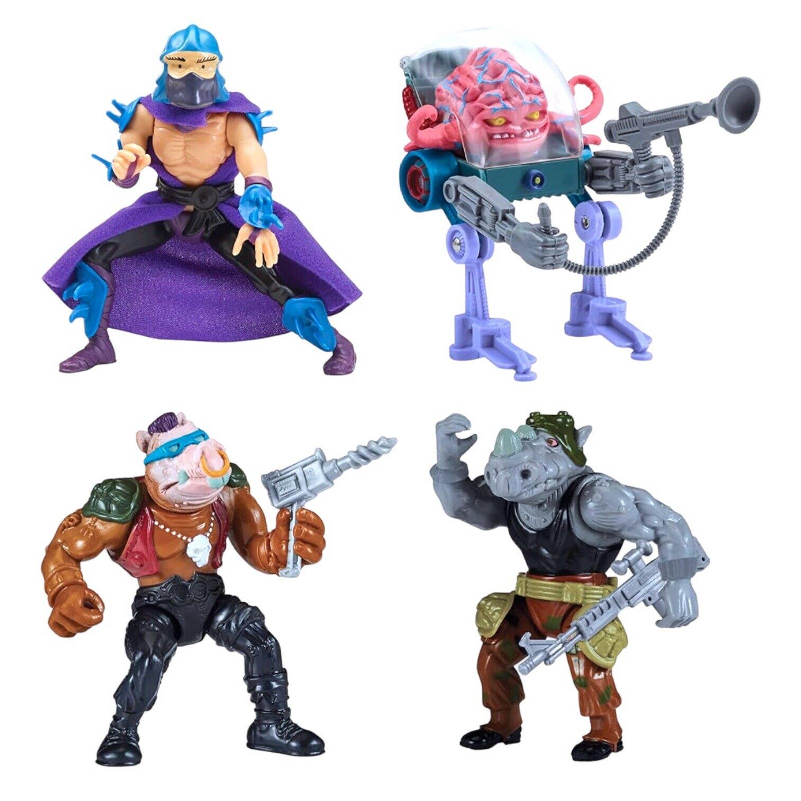 TMNT Retro Rocksteady Bebop Shredder Krang selling Villain Set Classic Playmates