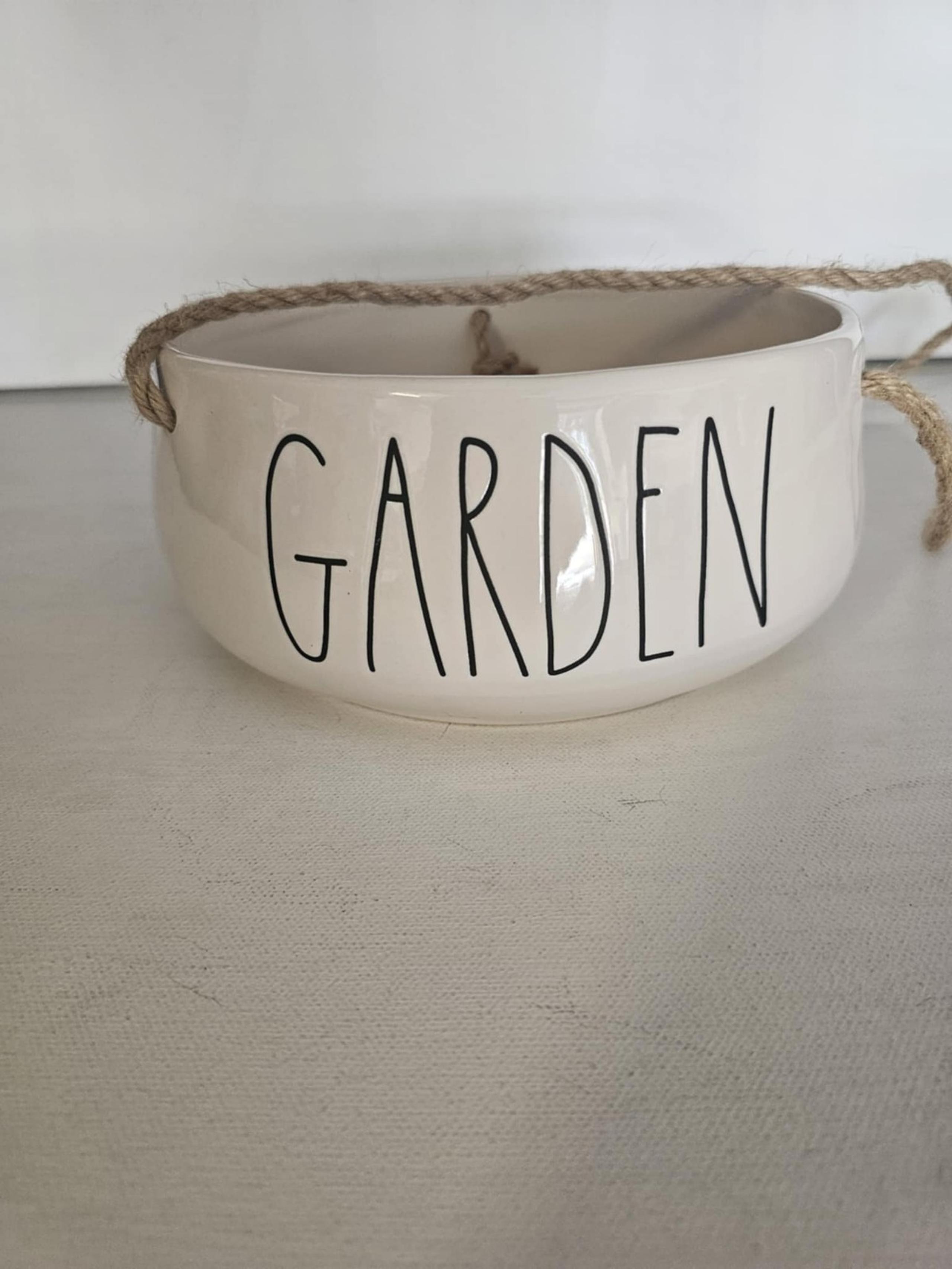 RARE Rae Dunn Artisan Collection Round Hanging HOME Planter By Magenta