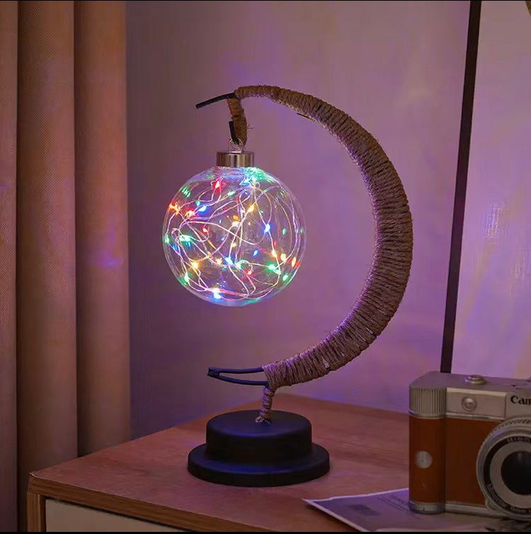 LED Ball Lamp Wrought Iron Moon Decorative Lamp