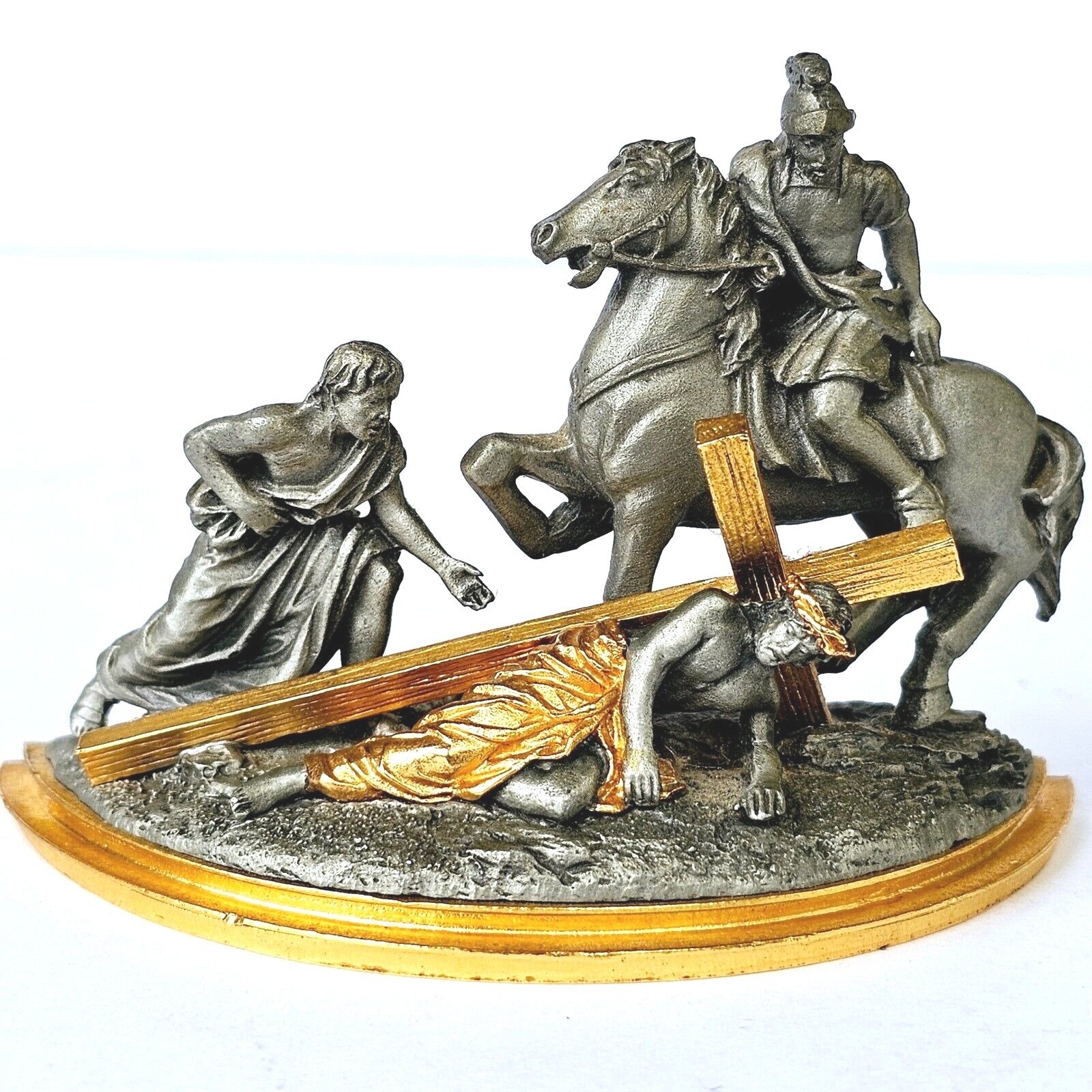 Franklin Mint Stations Of The Cross 9th Station Jesus Falls a Third Time M474.1