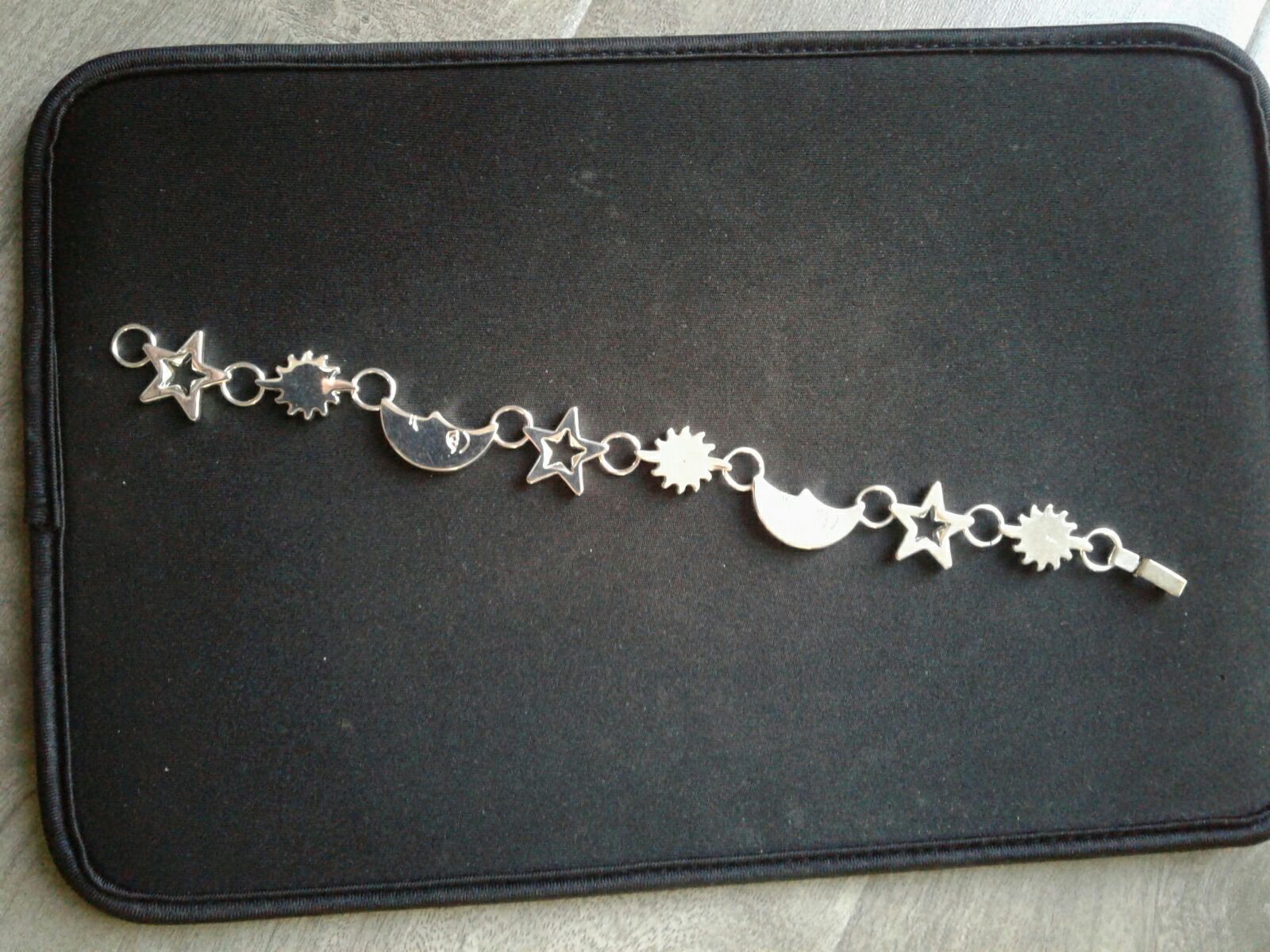 Sterling silver Moon Sun Star Bracelet