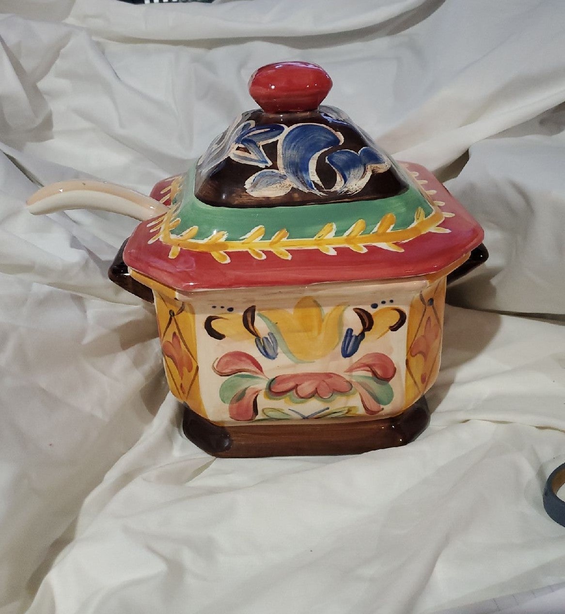 Vickie Carroll Studio soup tureen with ladle.