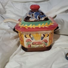 Vickie Carroll Studio soup tureen with ladle.