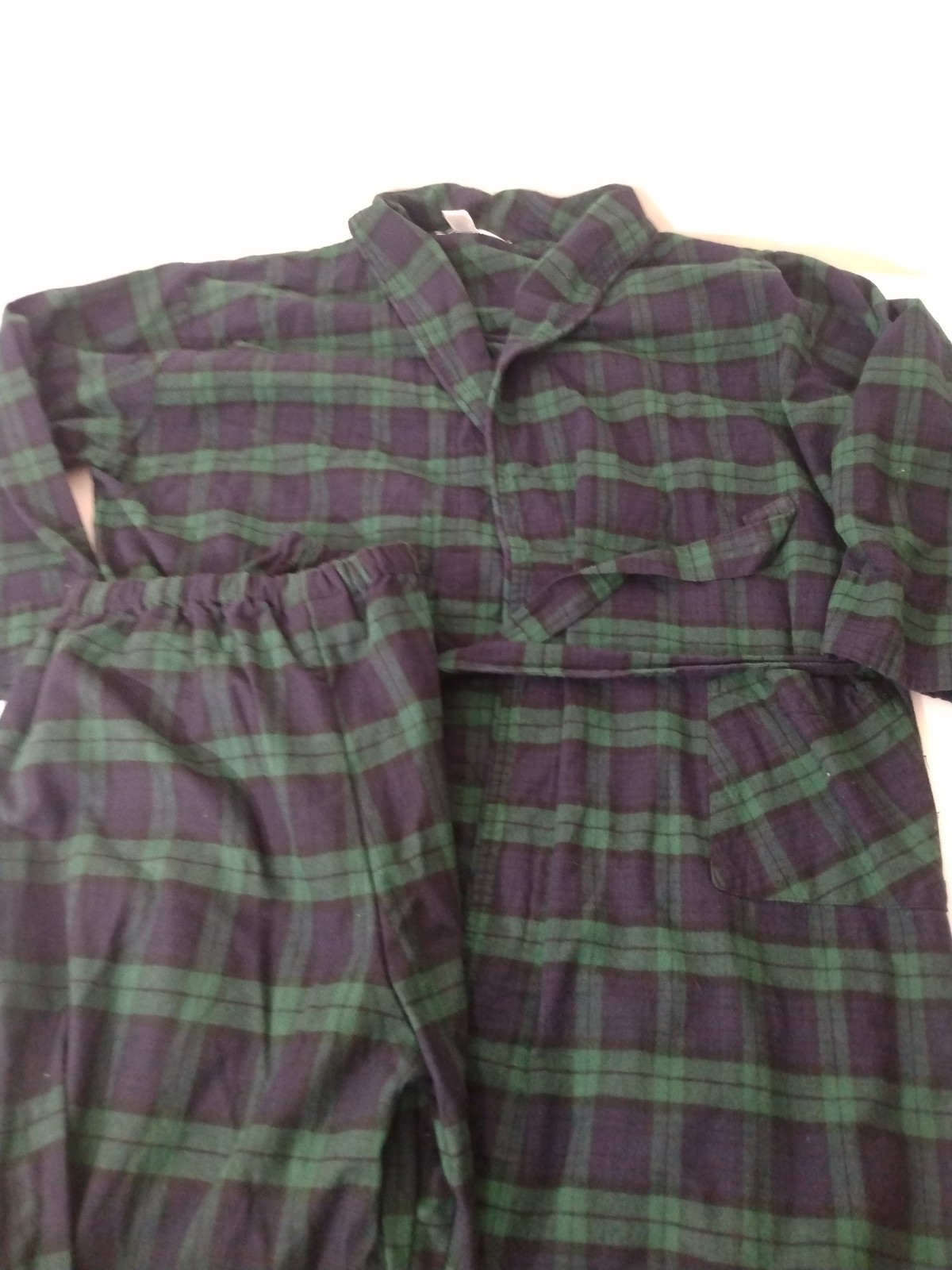Mens The Vermont Country Store Plaid Flannel Robe & Pajama Pants Sz XL