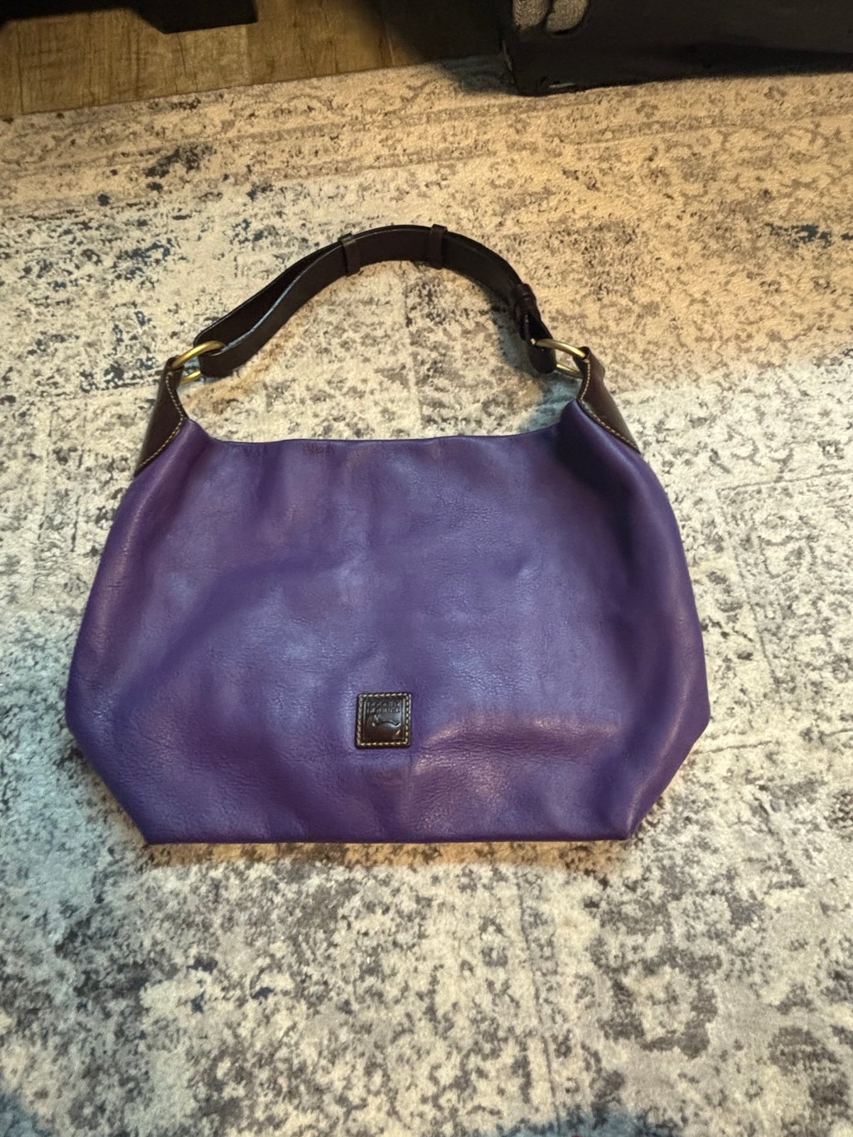 Dooney and Bourke Tote Large O Ring Magnetic Hobo Calf Leather Hobo Purse