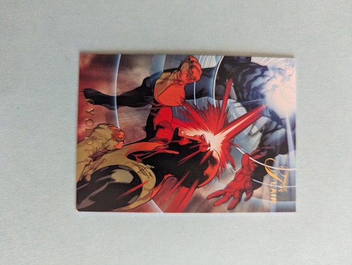 2015 Marvel Fleer Retro 1994 Flair Power Blast Cyclops Card
