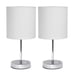 Mini Basic Table Lamp with Fabric Shade 2 Pack Set