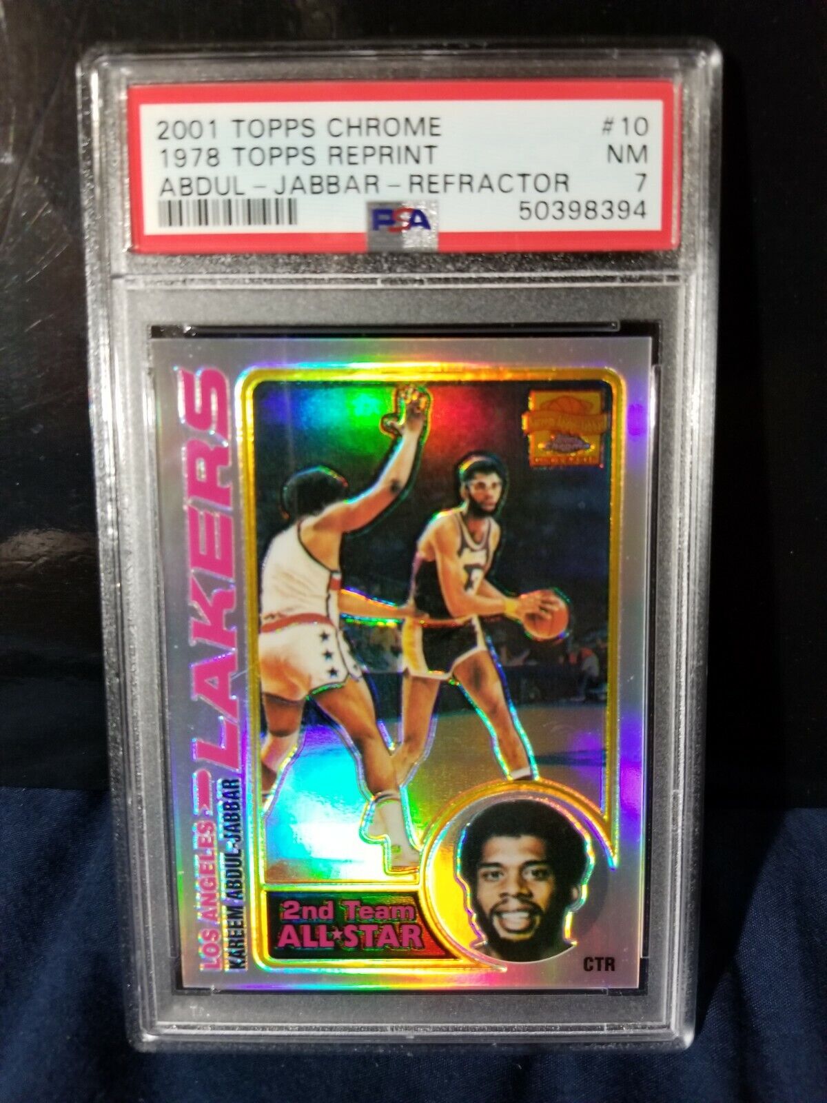 2001 Topps Chrome Kareem Abdul-Jabbar 10 1978- Refractor! PSA 7 pop 8 lakers