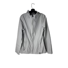 REI Co-Op Women's Light Gray Hooded Rain Jacket Size M