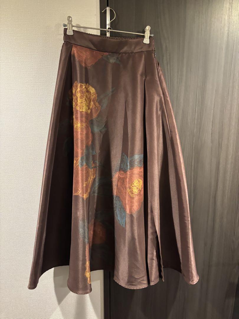 Ameri ELLIE ASYMMETRY PLEATS DRESS BROWN