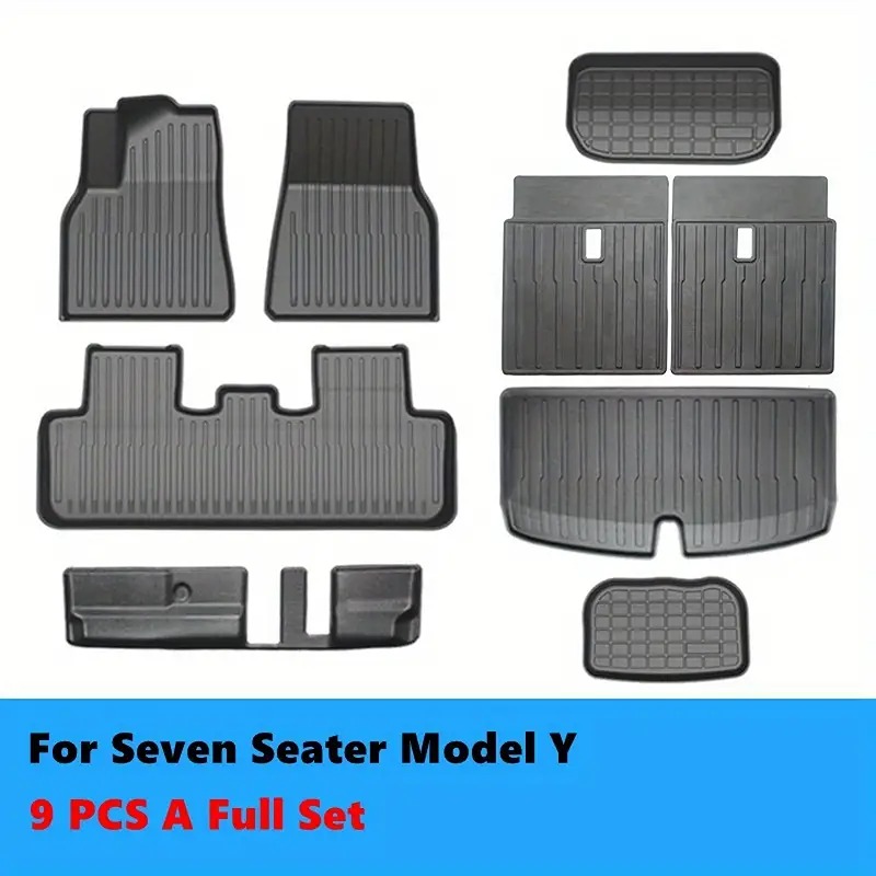 Tesla Model Y 7 Seater Floor Mats All Weather Waterproof