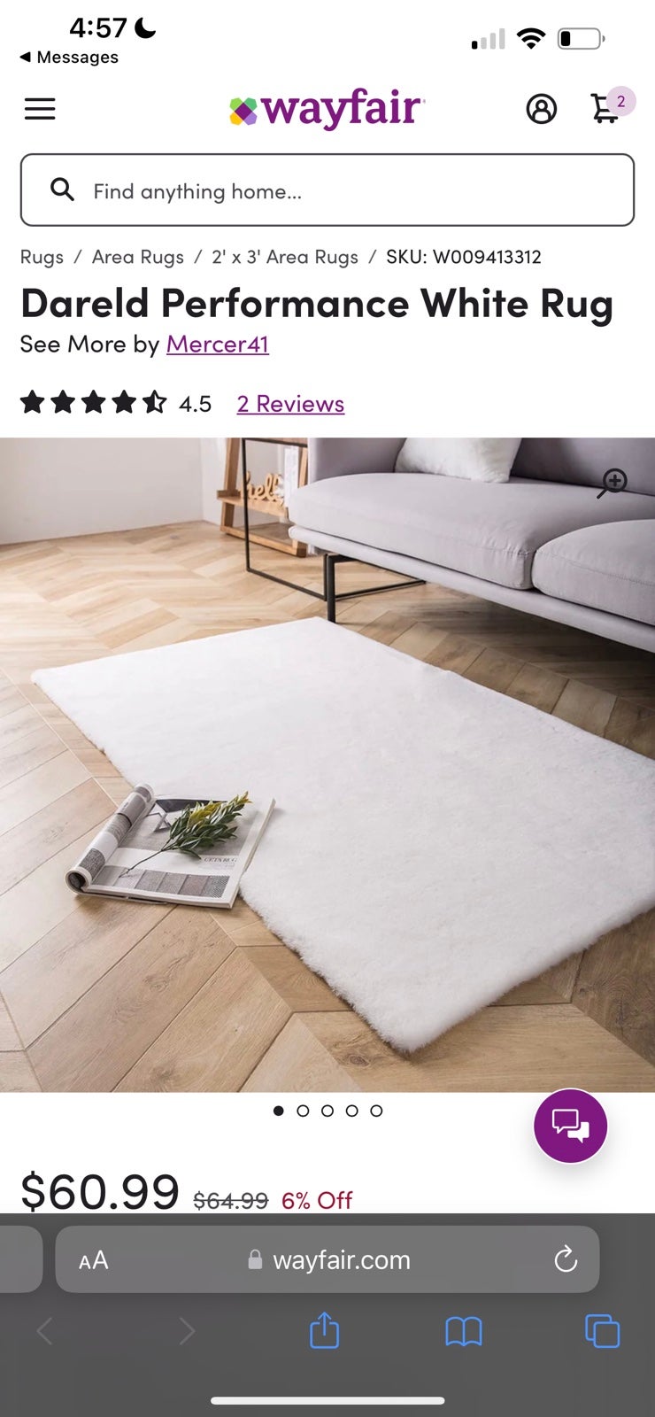 White rug