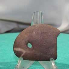 artifact, approx 2 long, Super Fine Auth Drilled Gorget TN artifact, Hardin CO