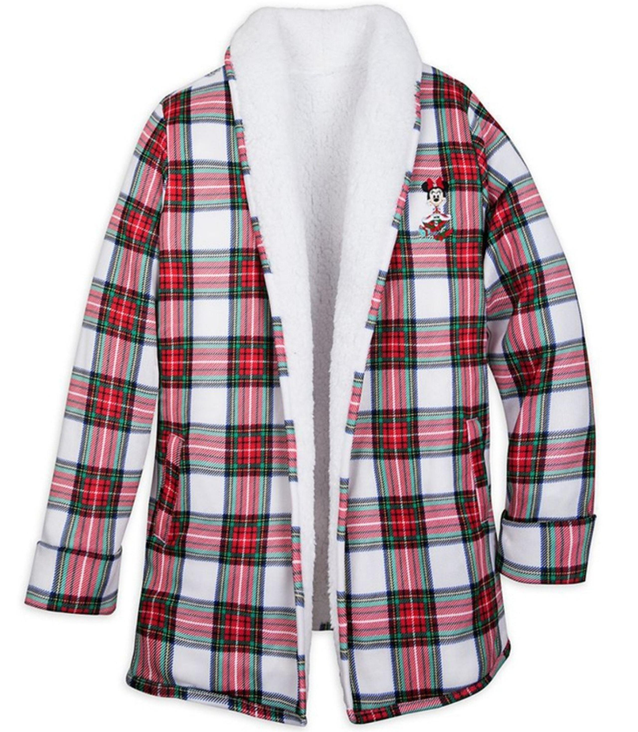DISNEY MINNIE MOUSE Plaid FLEECE JACKET/Sweater **MEDIUM