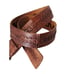 Fossil Unisex Multi Brown Leather Belt sz Small Western X Stitch Patchwork Boho