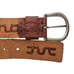 Fossil Unisex Multi Brown Leather Belt sz Small Western X Stitch Patchwork Boho