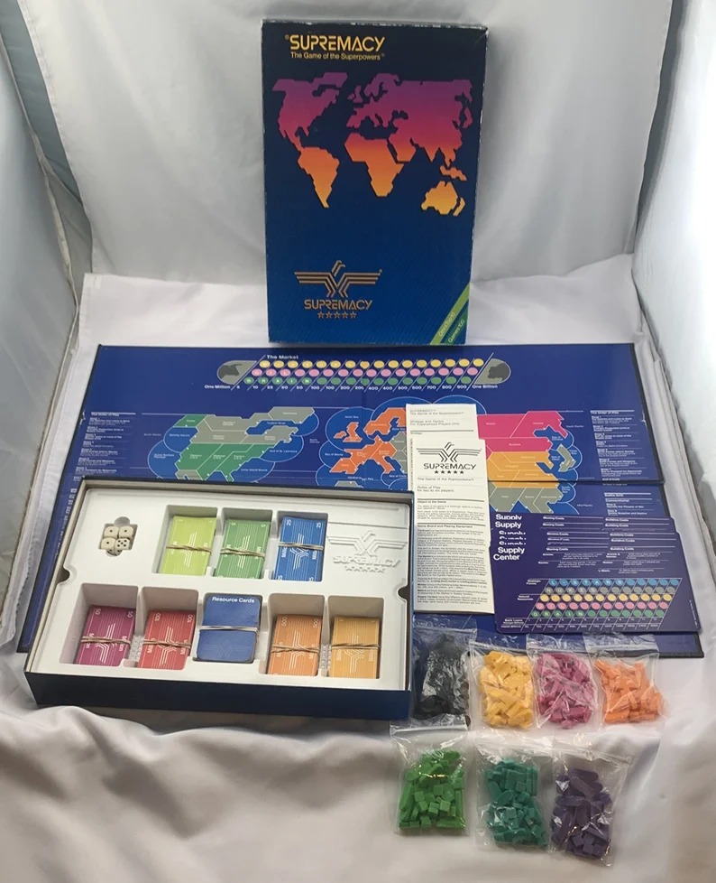 1984 Supremacy: The Game of the Superpowers Complete in Very Good Condition