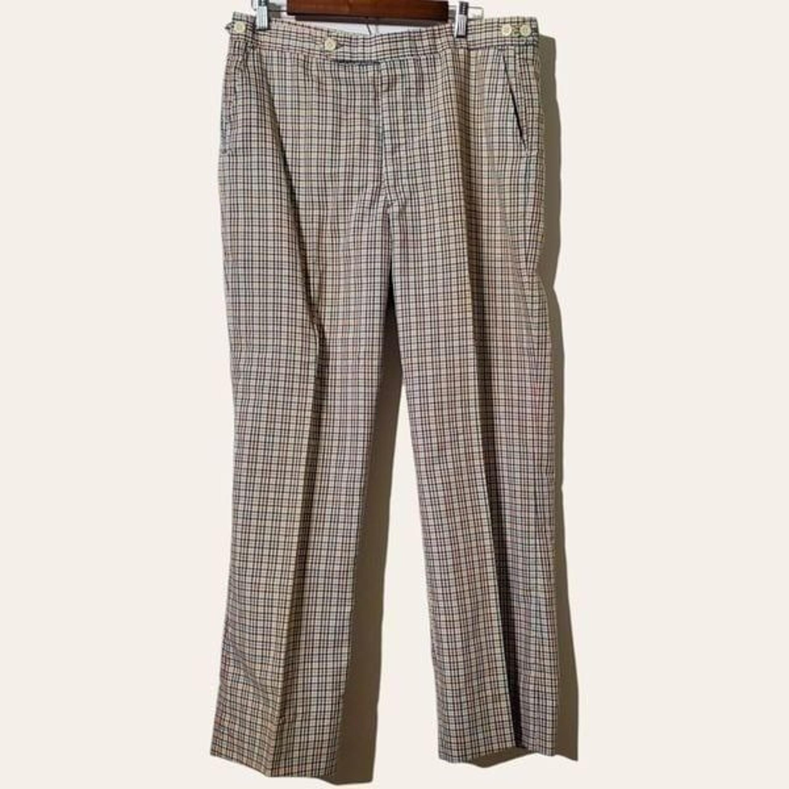 Vintage 70s Berle Madras Plaid Pants Size 36X30 Colorful Preppy Golf Mens