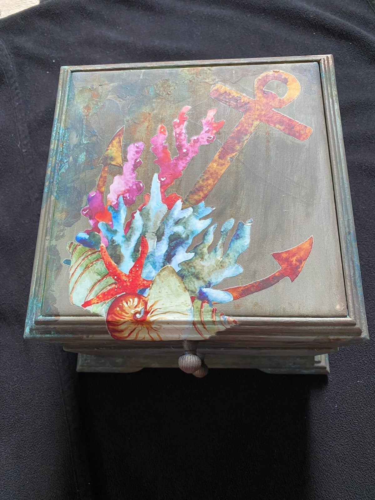 Hand painted table top jewelry box