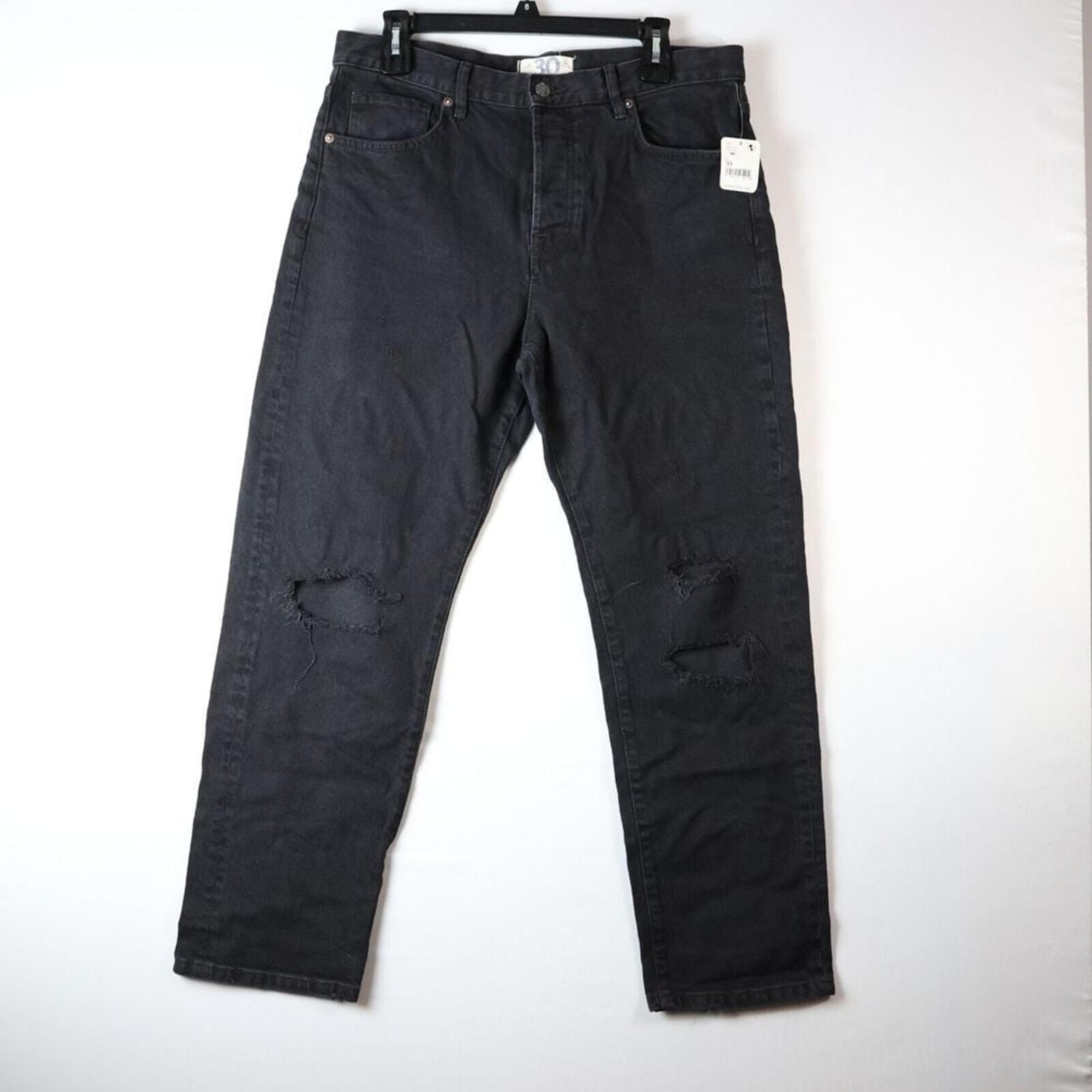 NWT Free People x We The Free High Rise Bren Boyfriend Jean Black Magic Size 30