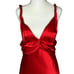 Faviana Plunging V-Neck Red Satin Prom Dress Formal Gown 11/12