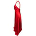 Faviana Plunging V-Neck Red Satin Prom Dress Formal Gown 11/12