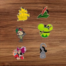 5 Peter Pan, Hook Disney Parks Trading Pins, Plus 2 Bonus Pins