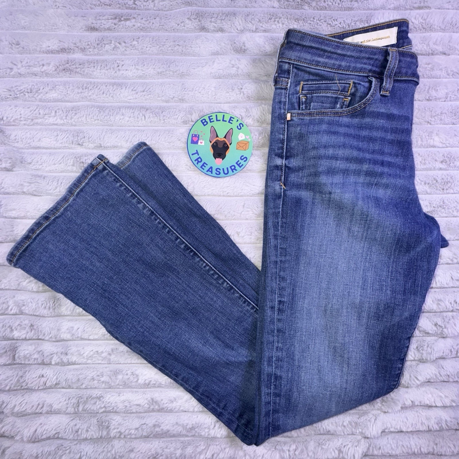 Pilcro Jeans Anthropologie Stet Womens 30x32 Blue Flare Mid Rise Denim Stretch