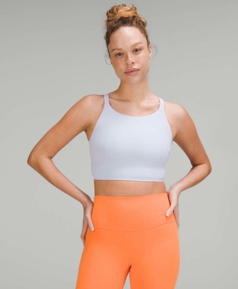 Lululemon Ribbed Back-Twist Yoga Bra Sz4 blue NWT