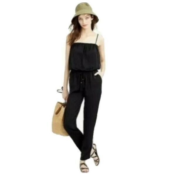 J. Crew Convertible Strap & Ties Jumpsuit Black Size XS