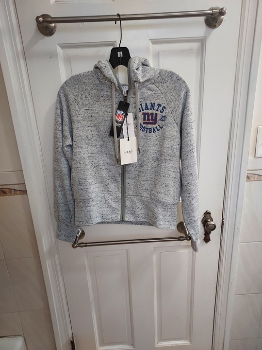WEAR by Erin Andrews NY Giants Grey Zip Up Fleece Womens Sweater