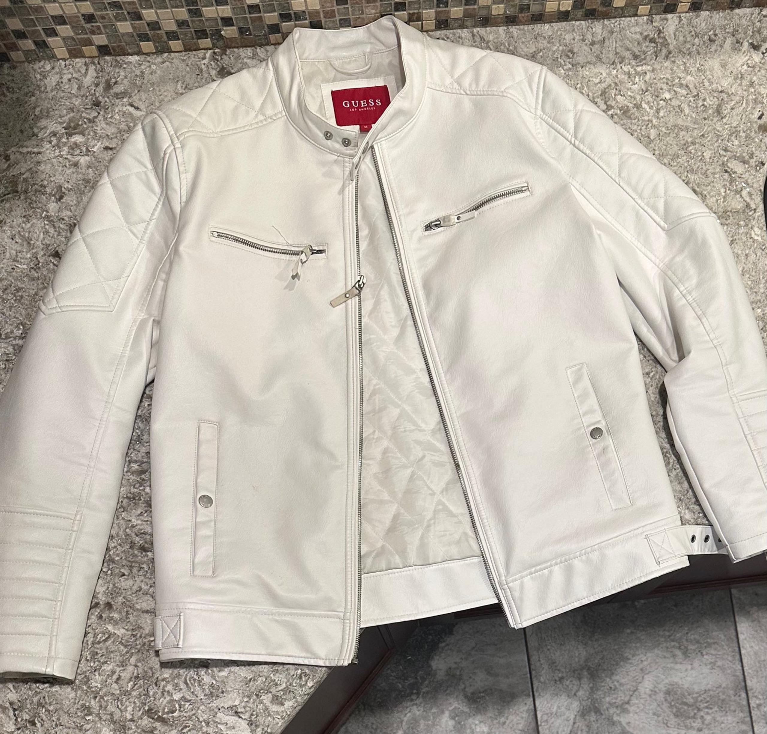 Mens White Guess Jacket