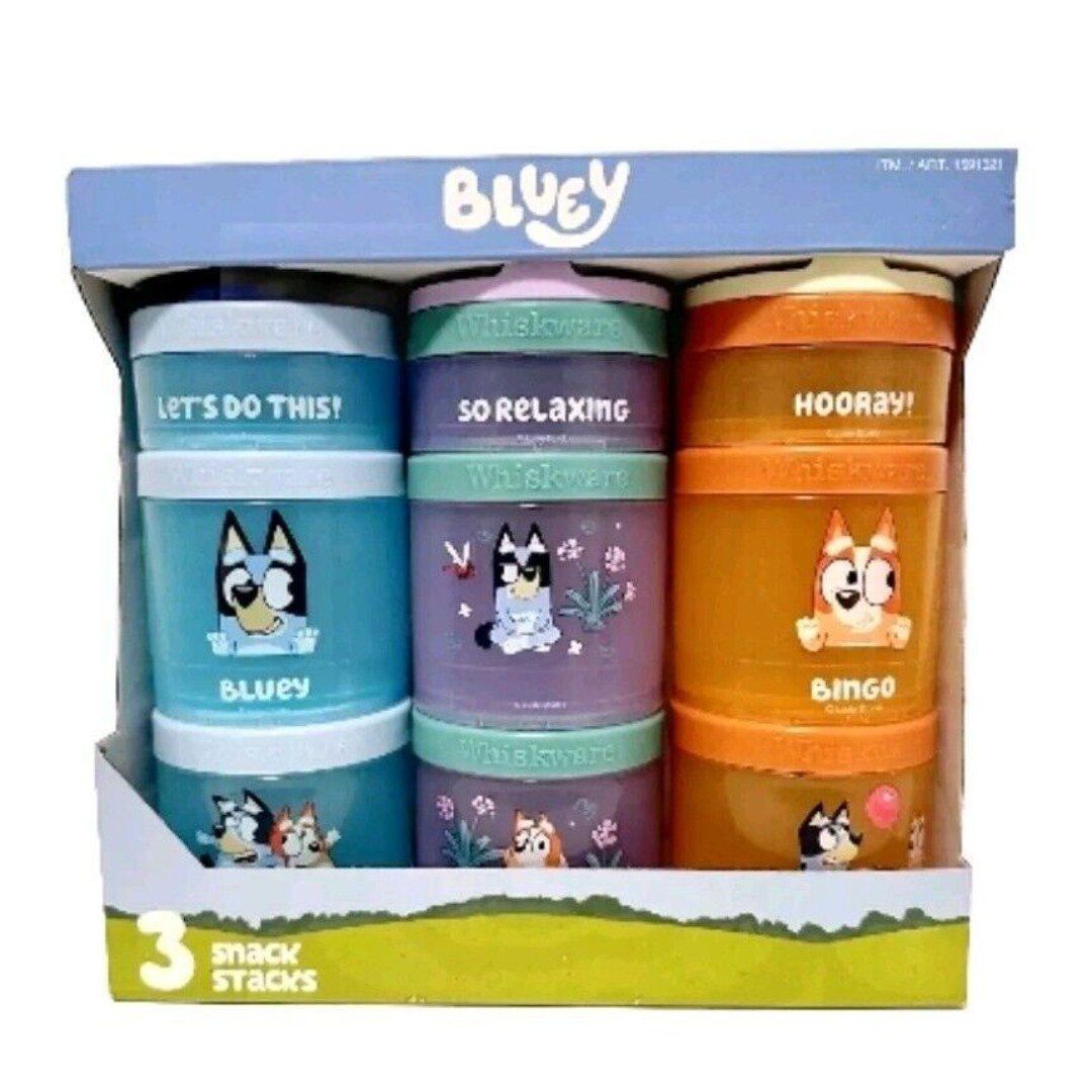 3-pack BLUEY Whiskware Snack Containers BPA & Phthalate-free Dishwasher Safe NEW