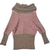 FREE PEOPLE Womens Sweater Large Lambs Wool Tunic Stripe Chunky Knit Bat Wing