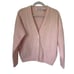 Vintage Lambswool Angora Rabbit Hair Cardigan Sweater Pink Size Medium Soft
