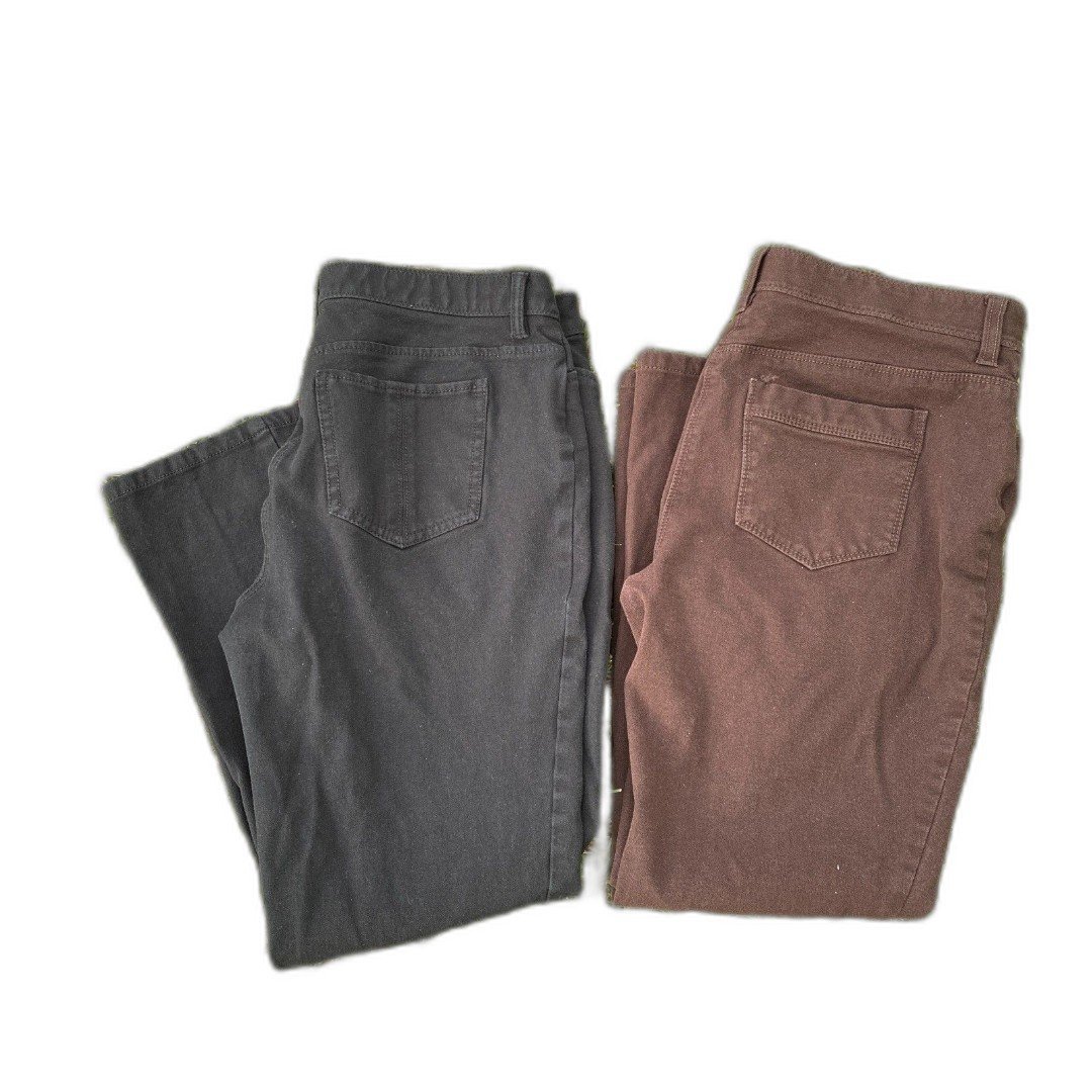 Set of 2 Chicos So Slimming Smooth Girlfriend Jean Chino Pants Size 1 Short / 8P