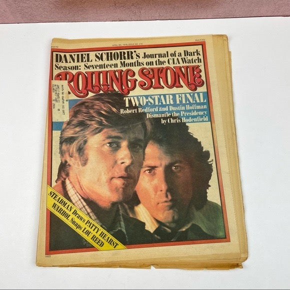 Vintage Rolling Stone Magazine Robert Redford Dustin Hoffman April 8, 1976