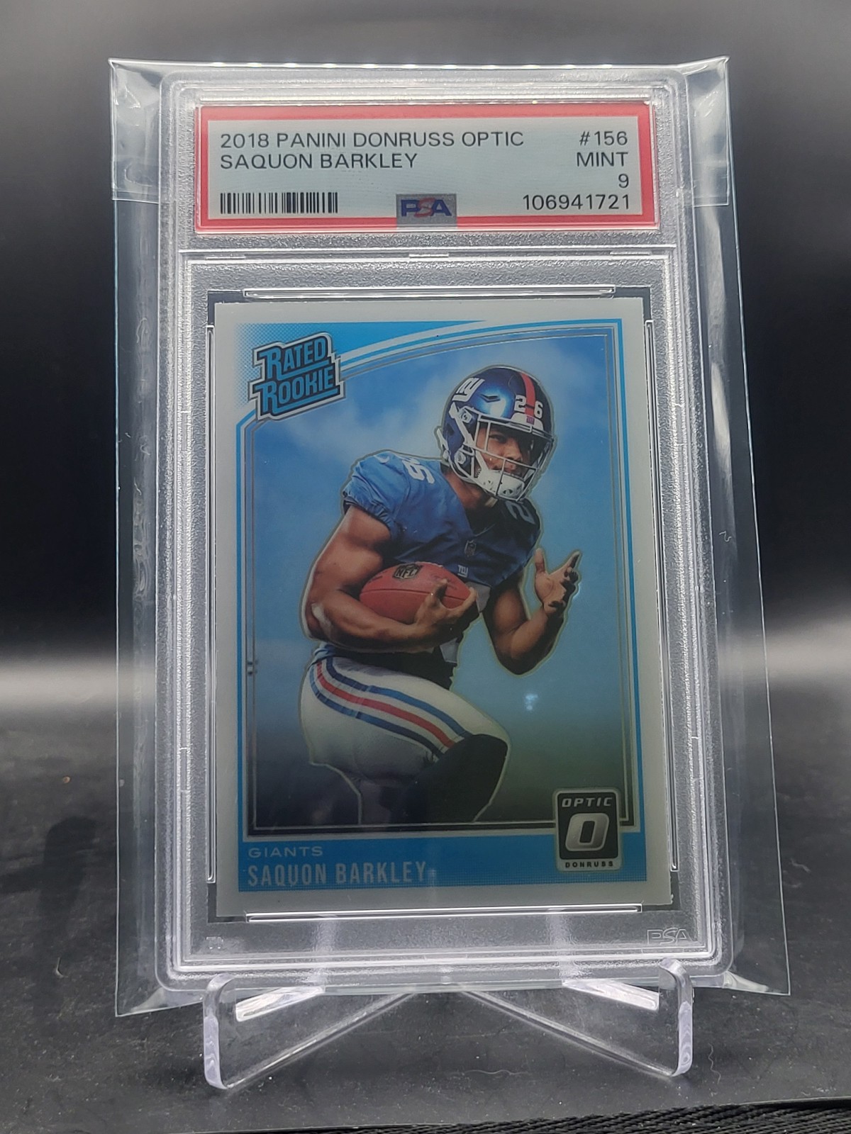 2018 Panini Donruss Optic Saquon Barkley Rated Rookie Graded PSA Mint 9