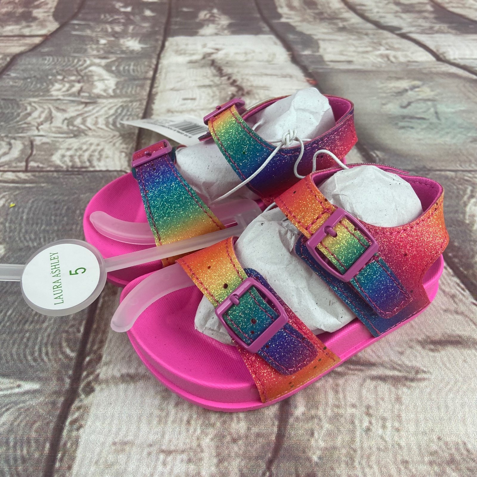 Josmo Girls' Sandals Multi - Pink & Red Ombre Glitter Ankle-Strap Sandal - Girls Josmo Girls' Sandals Multi - Pink & Red Ombre Glitter Ankle-Strap Sandal - Girls