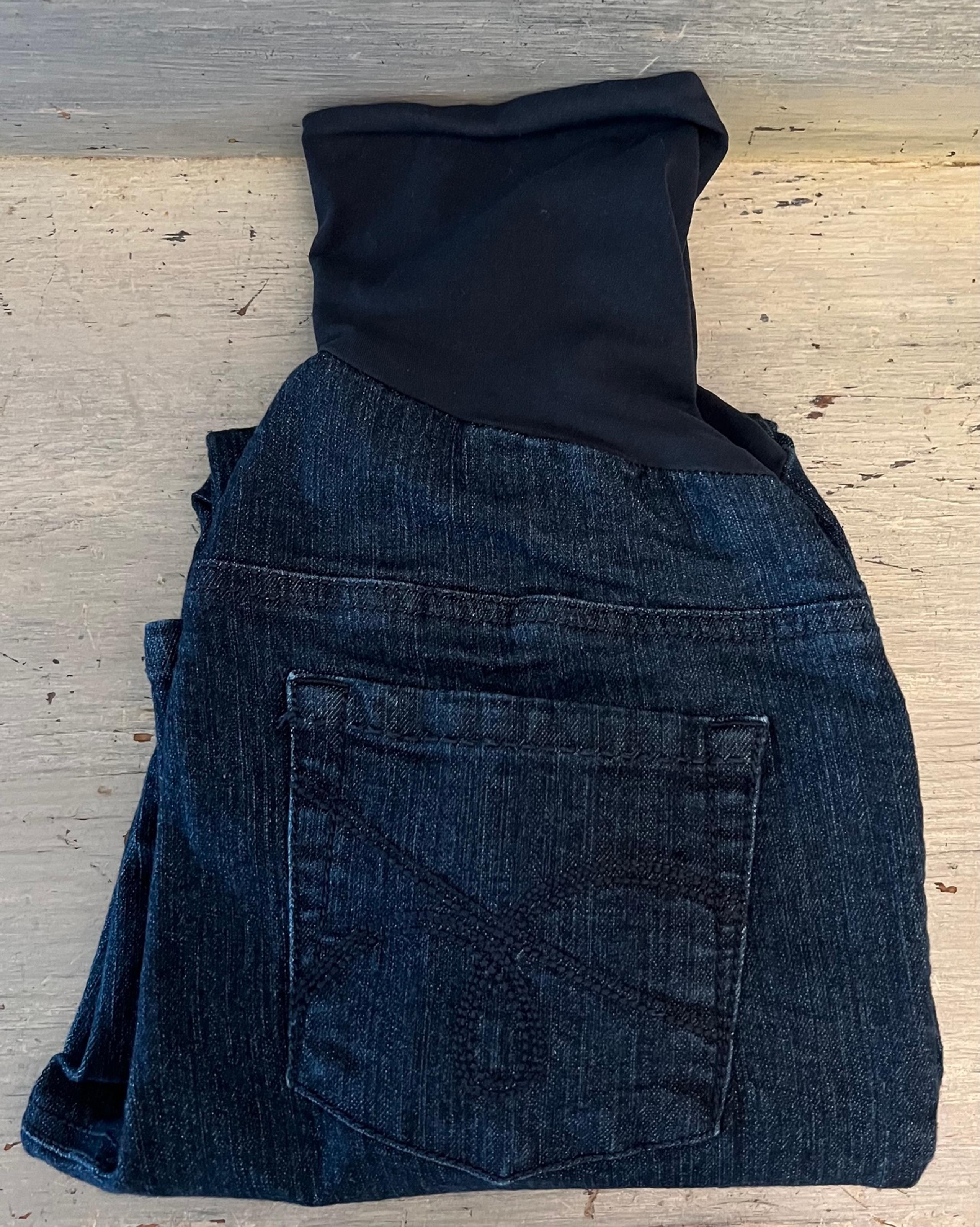 Motherhood Maternity Dark Wash Straight Leg Denim Blue Jeans Small GC