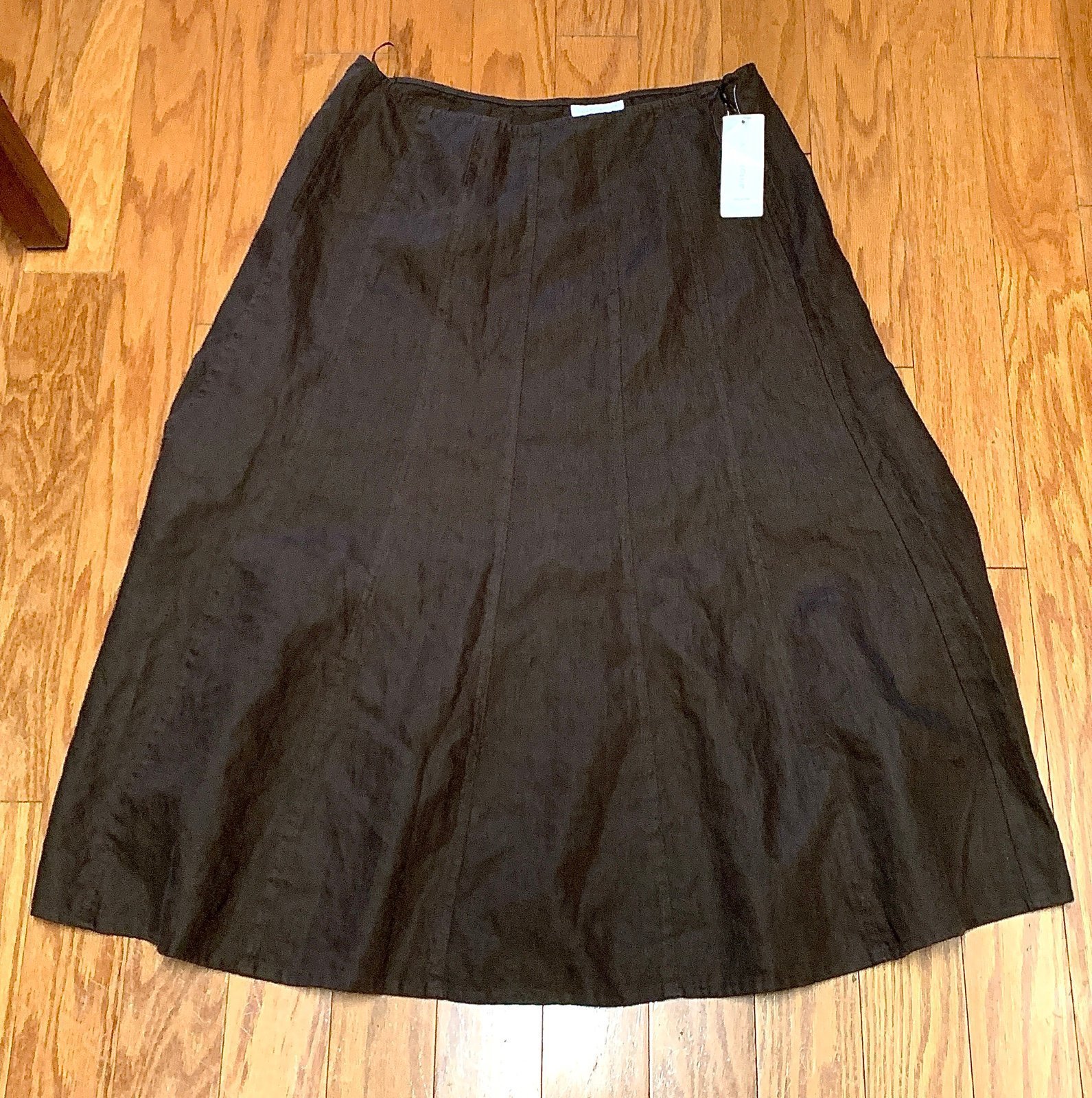 Women’s 10 Cocoa Bean 100% Linen Charter Club Core Casual Side Zip Skirt