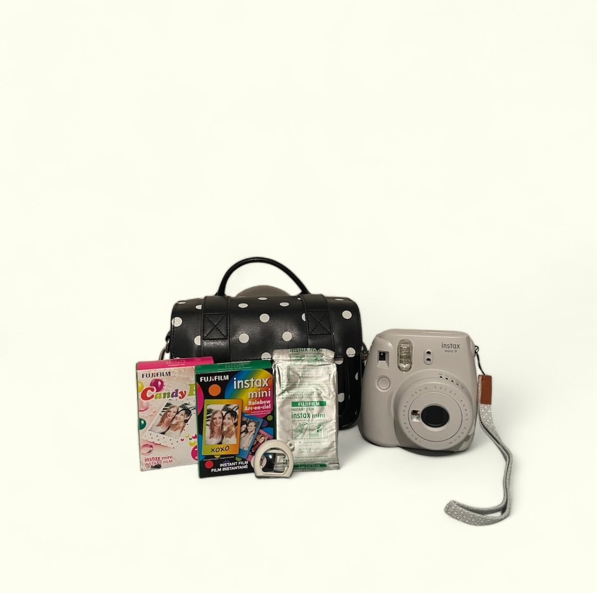 Fujifilm Instax Mini 9 Instant Camera Smokey White + Bundle