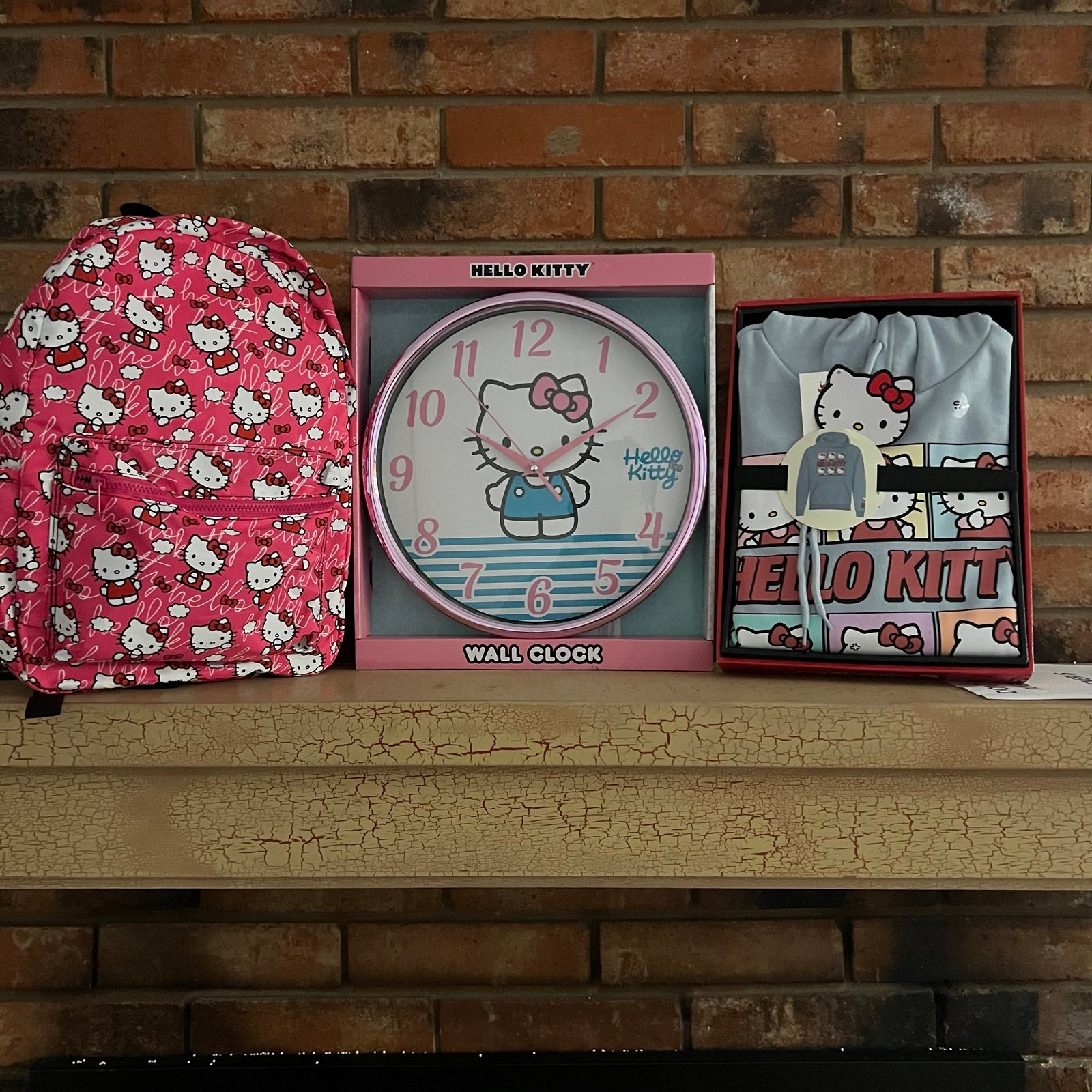 Hello Kitty Backpack, Wall Clock and Sweater