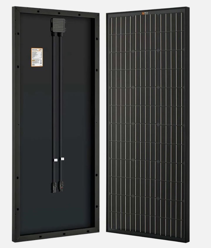 RICH SOLAR 100W All BLACK Monocrystalline Solar Panel 12V Battery Charger